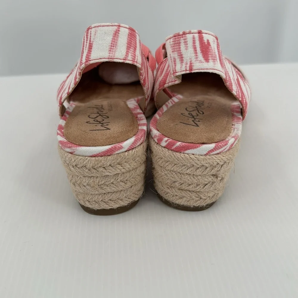 Life Stride Velocity 2.0 Katrina 2 size 7 Pink & White Espadrille New‎